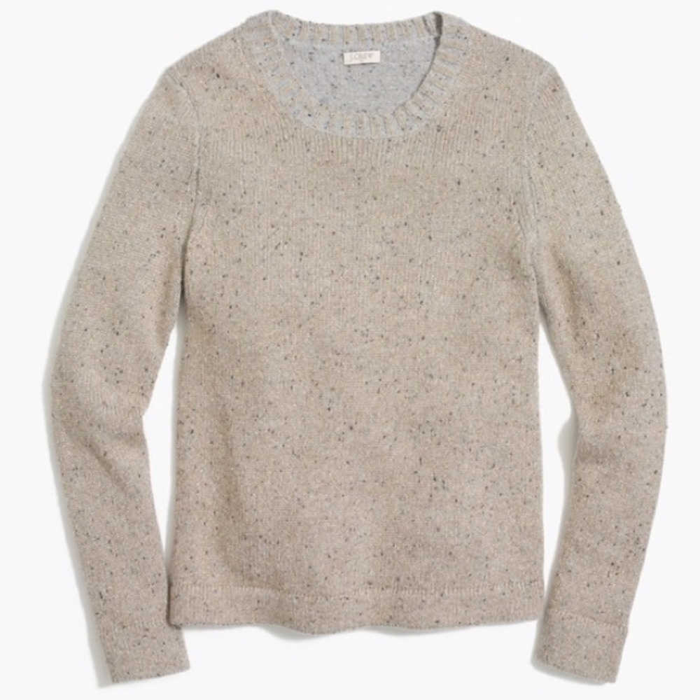 J Crew Gold Metallic Crew Neck Sweater